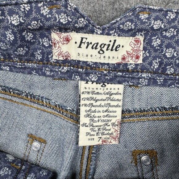 Fragile Jeans Womens Sz 7 Bootcut Low‎ Rise Distressed Denim Medium Wash Retro - Picture 7 of 8